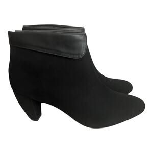 Loeffler Randall Folded Detail Black Ankle Boots Size 10B